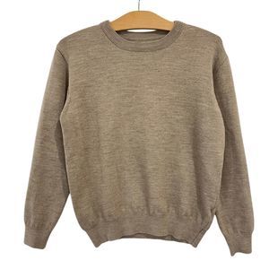 MR GREY Wool Blend Crewneck Pullover Cardigan Sweater Heather Oatmeal Beige Sz M